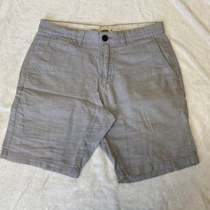 Old Navy Khaki Dress Shorts with a 30inch waist and 7 inch inseam.